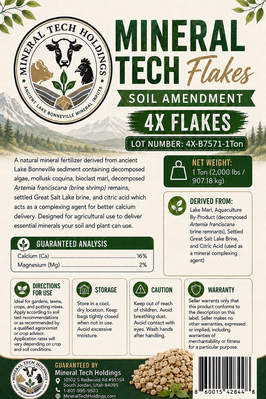4X Soil Amendment Flakes – 1 ton