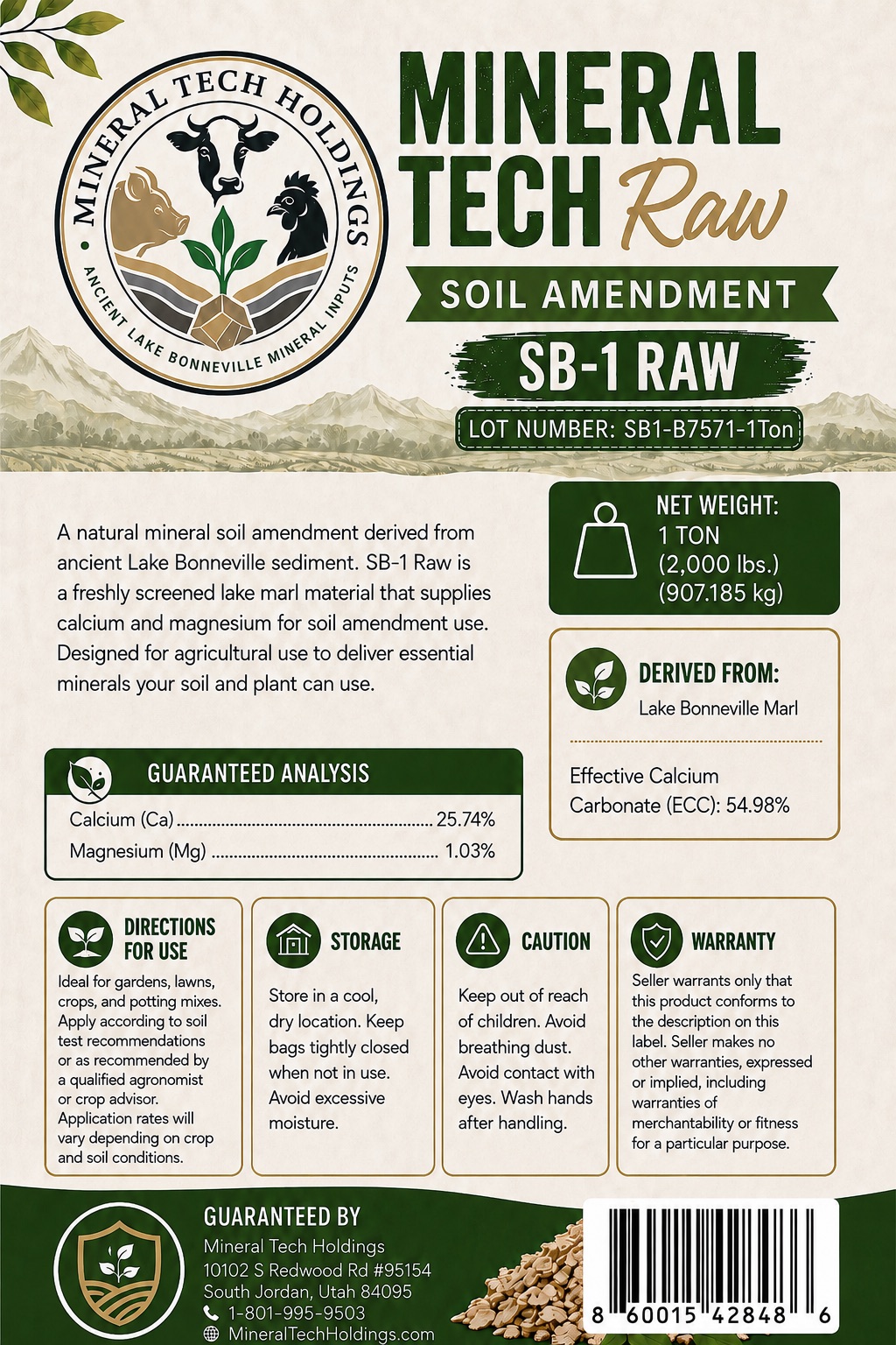 SB-1 Soil Amendment – 1 ton