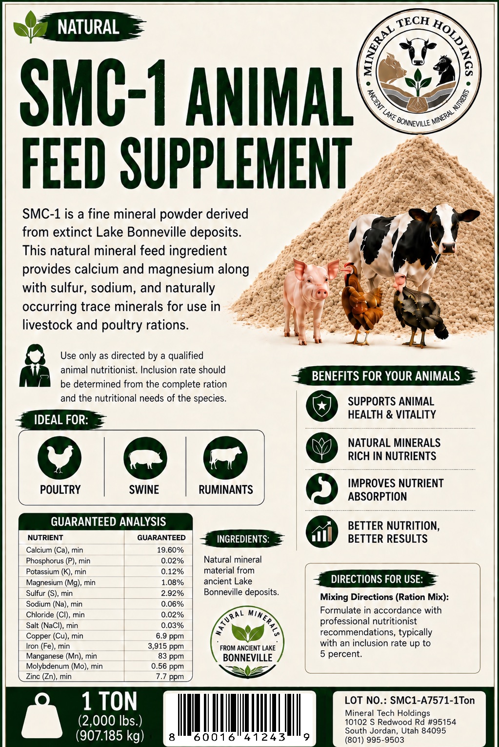 SMC-1 Animal Feed Supplement – 1 ton