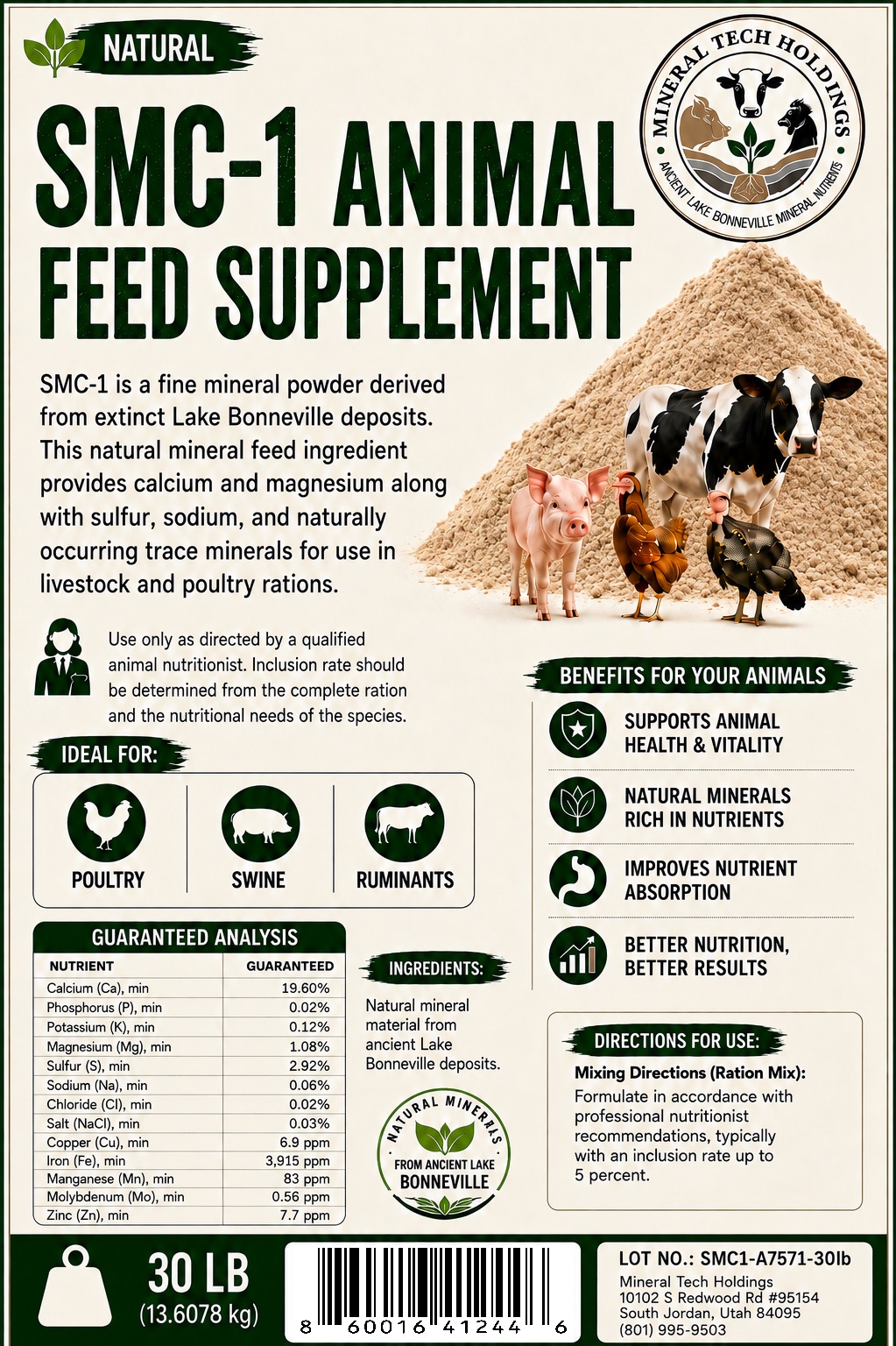 SMC-1 Animal Feed Supplement – 30 lb